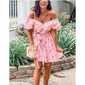 LoveShackFancy Floral Puff Sleeve Peasant Feminine‎ Girlhoodcore Coquette Dress